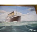 CHRIS GILLIES - oil painting of the Titanic - in g
