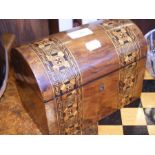 A Victorian dome top two compartment tea caddy