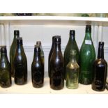 A collection of Isle of Wight bottles, including J