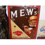 An antique Mew's Langton enamel advertising sign -