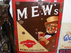 An antique Mew's Langton enamel advertising sign -