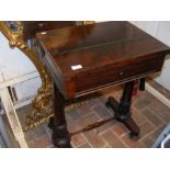 A William IV rosewood fold-over games table