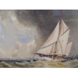 WALTER SHARR - 1992 - watercolour of gaff rigged s