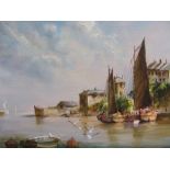 TERRY BURKE - oil on canvas of Italian canal scene