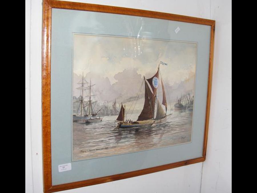 PETER LEATH - original watercolour 'Shipping in