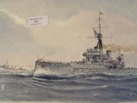 M G PEARSON - watercolour of HMS Dreadnought - 27c