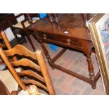 A country oak single drawer side table