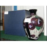 A Moorcroft 'Rennie Rose' baluster vase - boxed