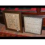 A Victorian sampler and one other