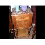 A French marble top pot cupboard