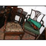 An antique carver chair and one other