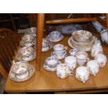 A Victorian floral pattern teaset, together with a