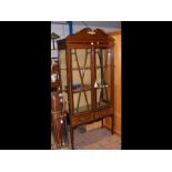 An inlaid mahogany display cabinet enclosed by a p