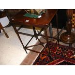 An antique rectangular occasional table with turne