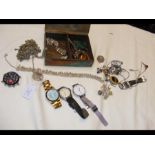 Assorted watches and costume jewellery