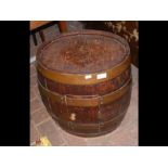 A metal bound barrel - 48cm high