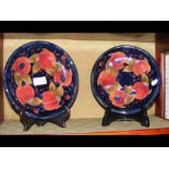 A pair of Moorcroft Pottery 'Pomegranate' plates - 22cm diameter