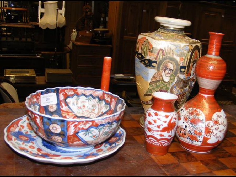 Oriental ceramicware including Imari bowl