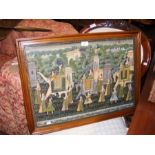 An Indian painting depicting elephant procession -