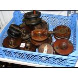 Assorted wooden fishing reels