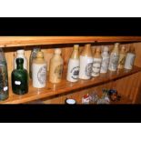 Assorted Isle of Wight stoneware and glass bottles