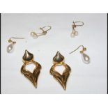 Two sets of pearl earrings, together with a pair o