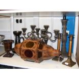 A selection of candlesticks and holders