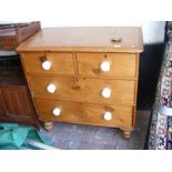 A Victorian pine chest of two short and two long d