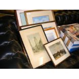 Assorted framed and glazed pictures