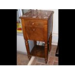 A French marble top pot cupboard