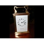 A Mappin & Webb glass cased mantel clock - 13cms h