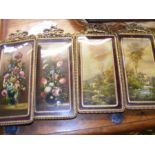 A set of four miniature Italian oil paintings - si