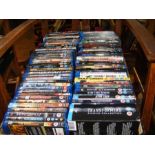 A tray of DVD's and Blu-rays