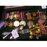 A set of Second World War medals with miniatures,