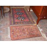 A Middle Eastern rug with geometric border - 160cm