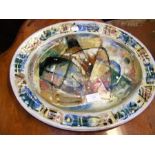 An abstract Ventnor Pottery oval platter - signed J Reilly