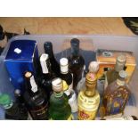 A box of wines and spirits, including Highland Par