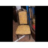 A Victorian hand painted hall chair with decorativ