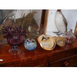 A selection of studio art glass including Murano