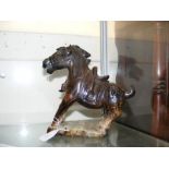 A 20cm high Chinese carved hardstone horse