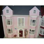 'Rose Villa' pink doll's house with boxed contents