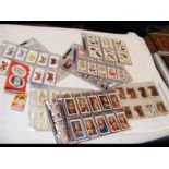 A box of vintage cigarette cards