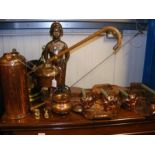 A pair of Arts & Crafts style copper candle wall p
