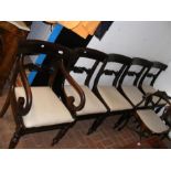 A set of five 19th century mahogany bar back dinin