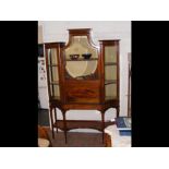 A late 19th century inlaid mahogany display cabine