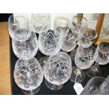 A selection of cut glassware including West Countr