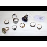 Assorted gold and other costume rings