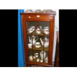 An Edwardian display case with glazed door and sid