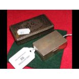 A white metal niello snuff box with equestrian sce