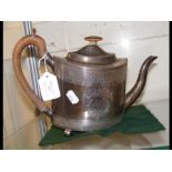 A Georgian engraved silver teapot